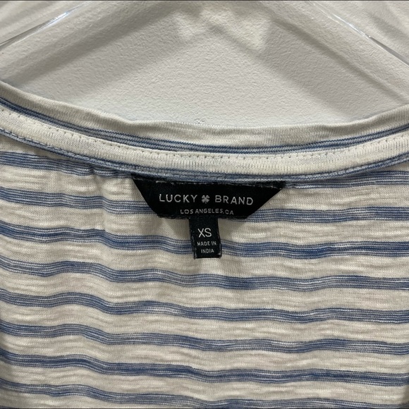 Lucky Brand Scoop Neck Dress Stripe Tie-Waist Blue - Picture 5 of 9